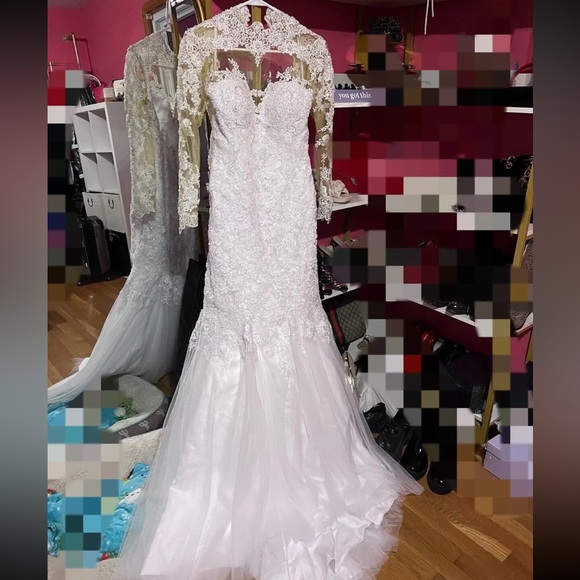 🎉PREORDER Lace Mermaid Wedding Bridal Tulle Dress - Sizes 2 thru 24 available - Picture 12 of 16